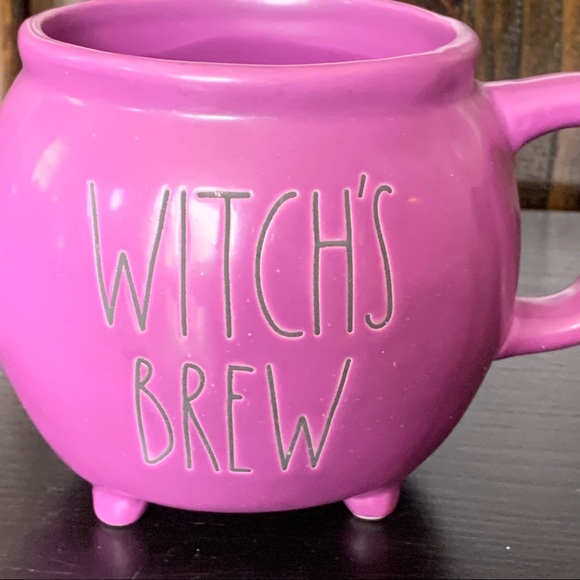Rae Dunn WITCH’S BREW Double Sided Ceramic Cauldron Mug with Recipe - Purple - Picture 5 of 13